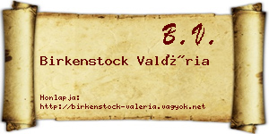Birkenstock Valéria névjegykártya